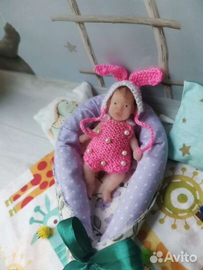 Мини Реборн девочка силиконовая