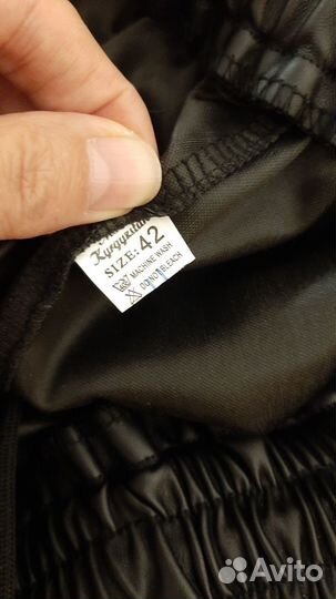 Джоггеры женские из экокожи