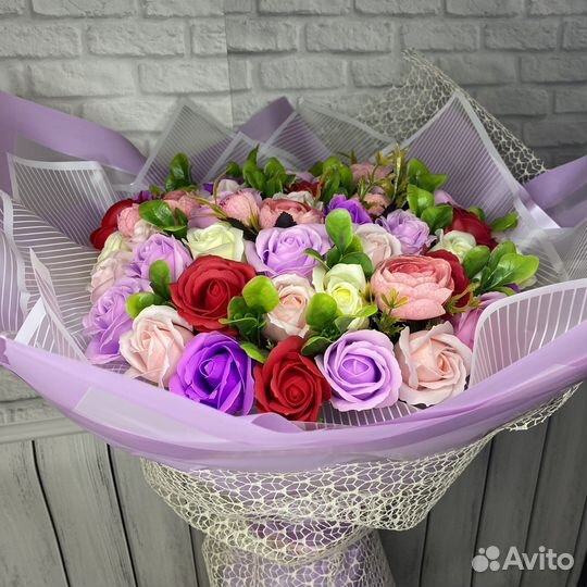 Букеты из мыльных роз