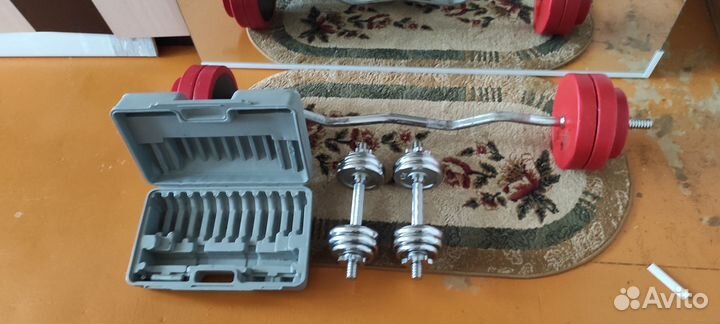 Штанга с блинами,и гантели