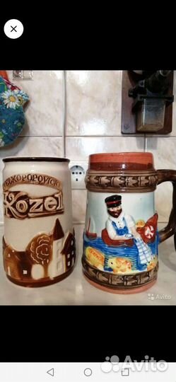 Кружки пивные глина, керамика