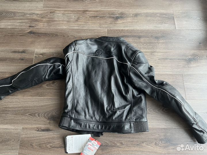 Женская Кожаная мото куртка Cafe racer