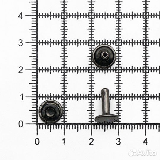 Черный никель Хольнитен двухсторонний d-9мм h-11мм металл (черный никель), 100 шт