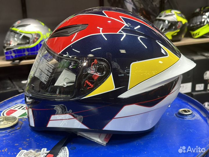 Шлем AGV K-1 Pitlane Blue/Red/Yellow