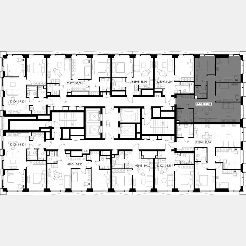 3-к. квартира, 83,8 м², 28/48 эт.