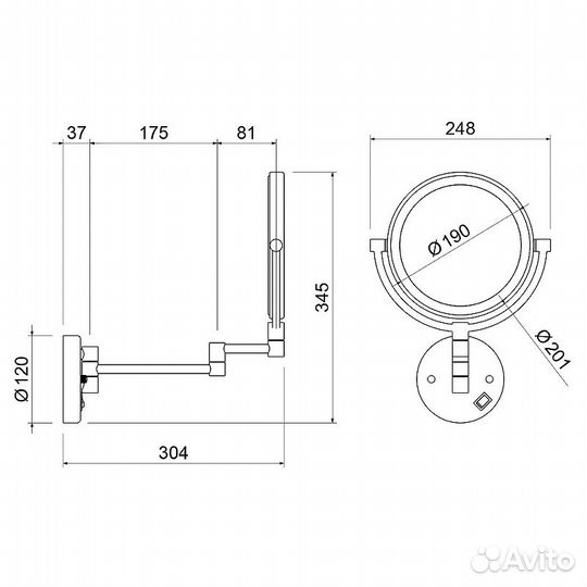 Косметическое зеркало Timo Saona 13376/03 с увели