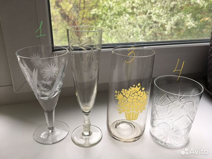 Стекло, хрусталь ссср: бокалы, стаканы, перельницы