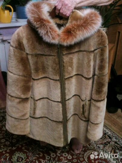Шубка натуральная мутон- поперечка р 56-60