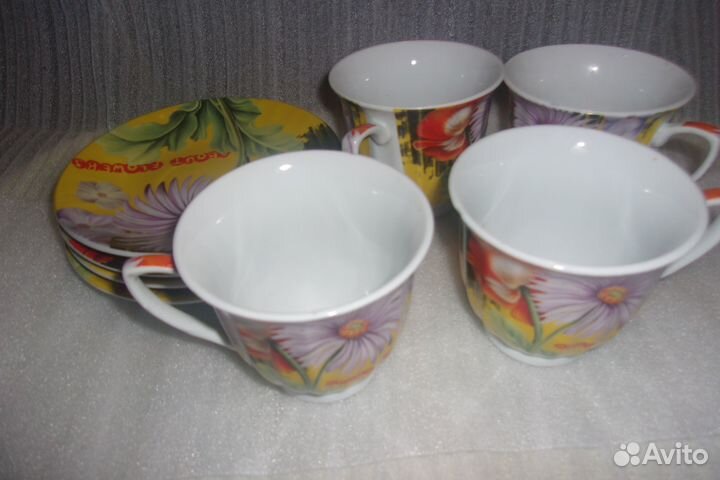 Чайно-кофейная пара, фарфор, Новая. (8 предметов)