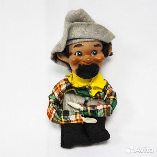 Кукла Арлекин в серебристо-золотистом, фарфор, Гер