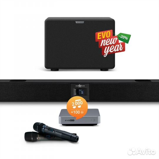 Караоке комплект Evobox + SE200D + Soundbar