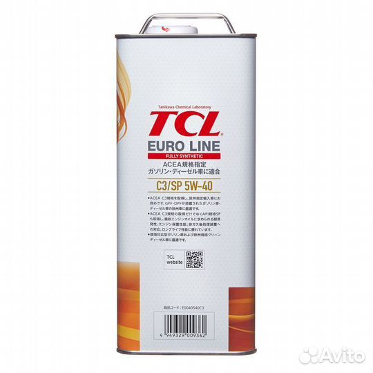 Масло моторное TCL Euro Line SP acea C3, 5W40 4 л