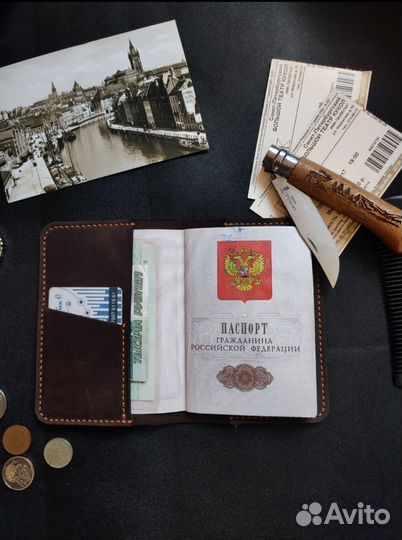 Обложка на паспорт из натуральной кожи