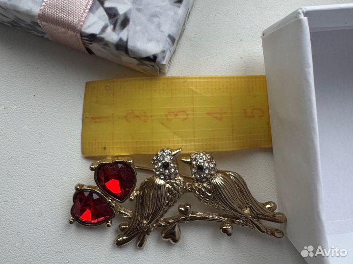 Брошь Пара птиц