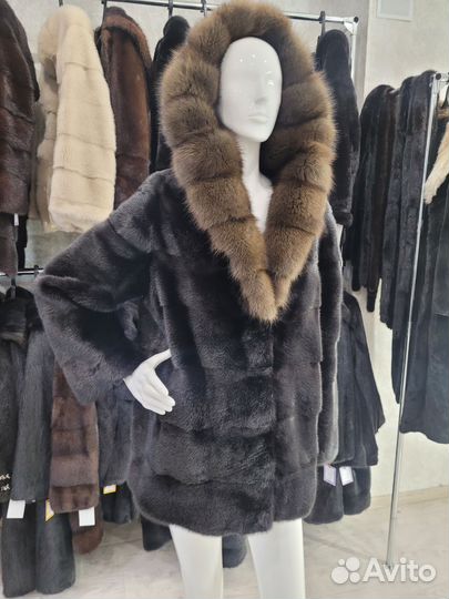 Шуба норковая с соболем 48-50