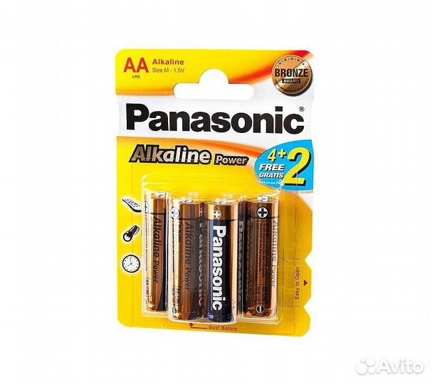 Батарейки Panasonic LR03REB/6B2F AAA щелочные Alka