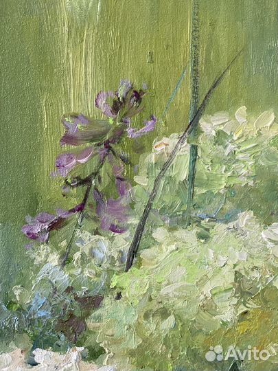 Картина маслом цветы Гортензии