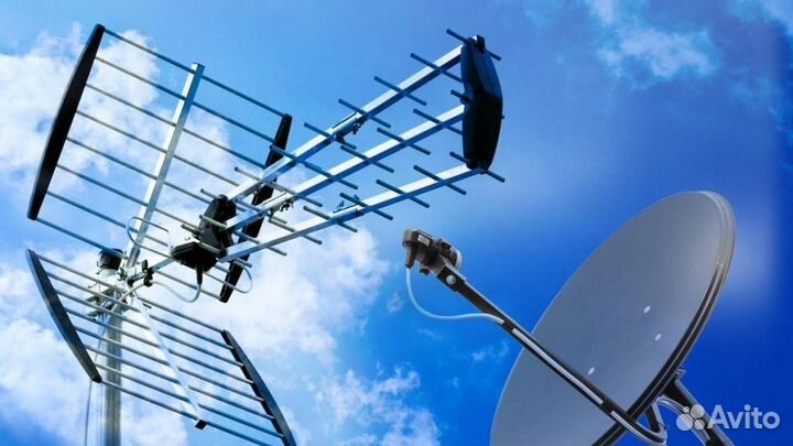 Установка, настройка спутниковых и эфирных антенн