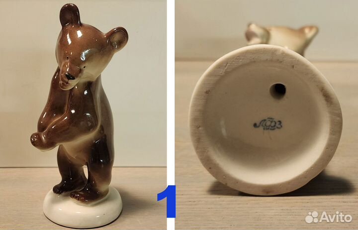 Статуэтки фарфоровые, Олимпийский мишка, лфз