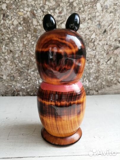 Копилка деревянная Кошка, СССР