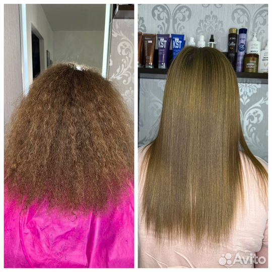 Волосы,Кератиновое выпрямление Ботокс,Нанопластика