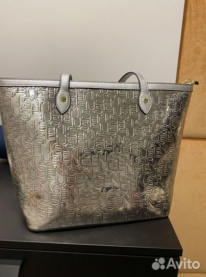 Сумка серебряная серебристая