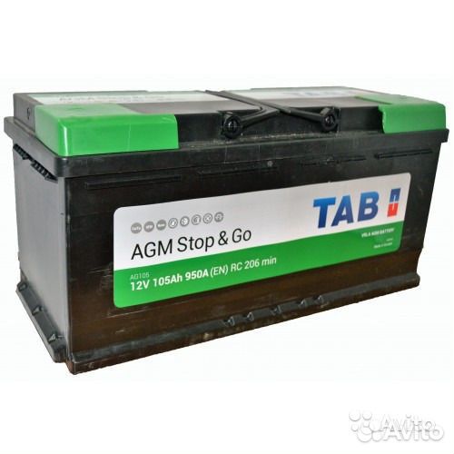 Акб Tab 105 Ач AGM(Кайен,Туарег,Q7)