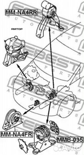 Febest MMB035 MMB-035 febest сайлентблок левой под
