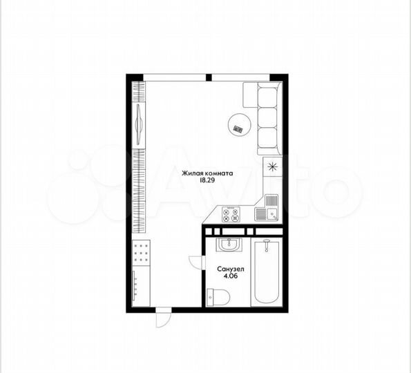 Квартира-студия, 22,4 м², 5/24 эт.