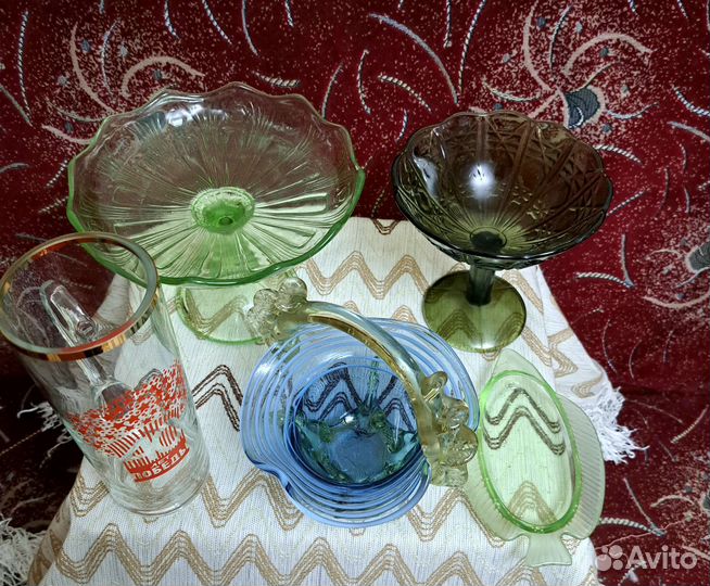 Вазы из цветного стекла СССР