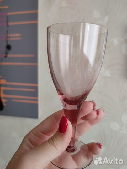 Рюмки на ножке цветное стекло СССР набор