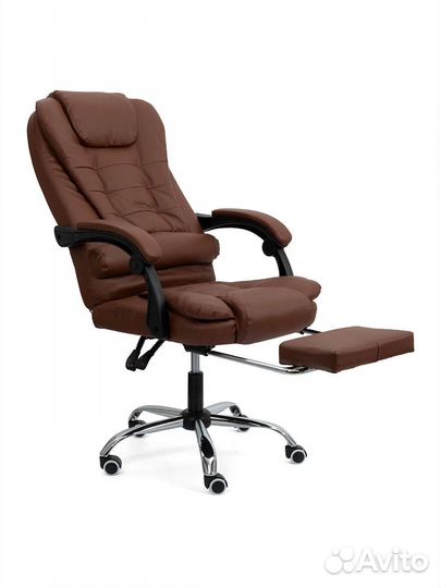 Кожанное офисное кресло с массажем comfort +