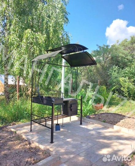 Мангал с печью под казан