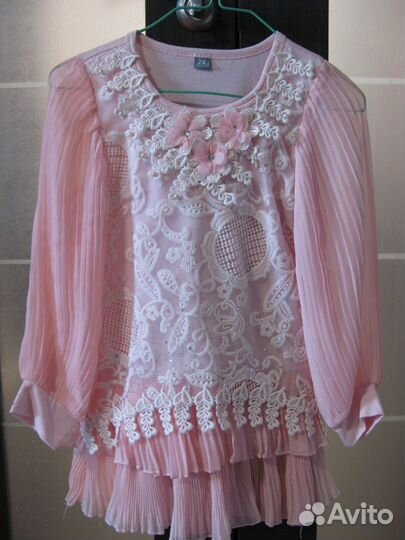 Праздничная блузка розовая