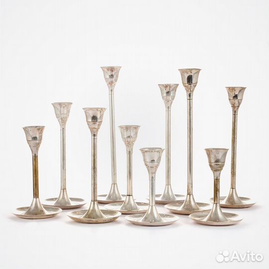 Подсвечники в серебрении - много