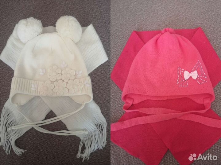Шапки, шарфы демисезон 3-4-5 лет
