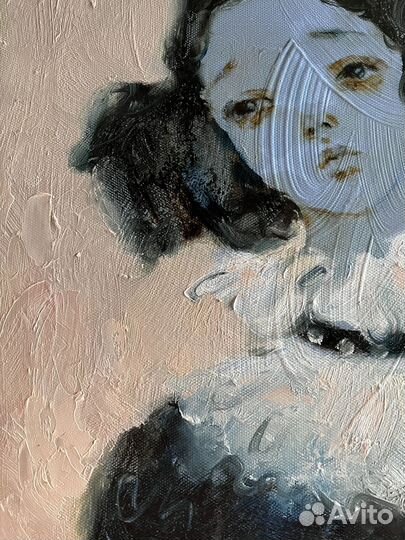 Картина маслом романтизм девушка птица