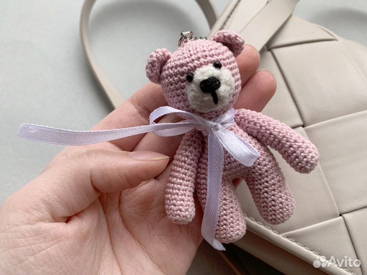 Вязанные игрушки мишка ручной работы Брелок мишка