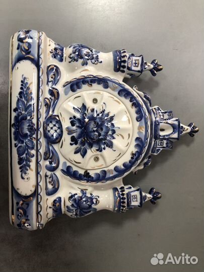 Настольные часы Гжель «Городок»