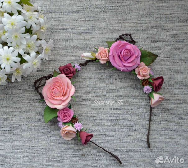 Ободок - цветочные ушки