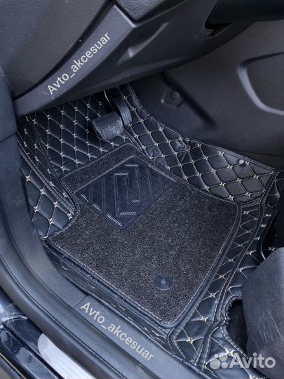 3Д Коврики Ford Mondeo 4 5 - Focus 2 3 черн с беж