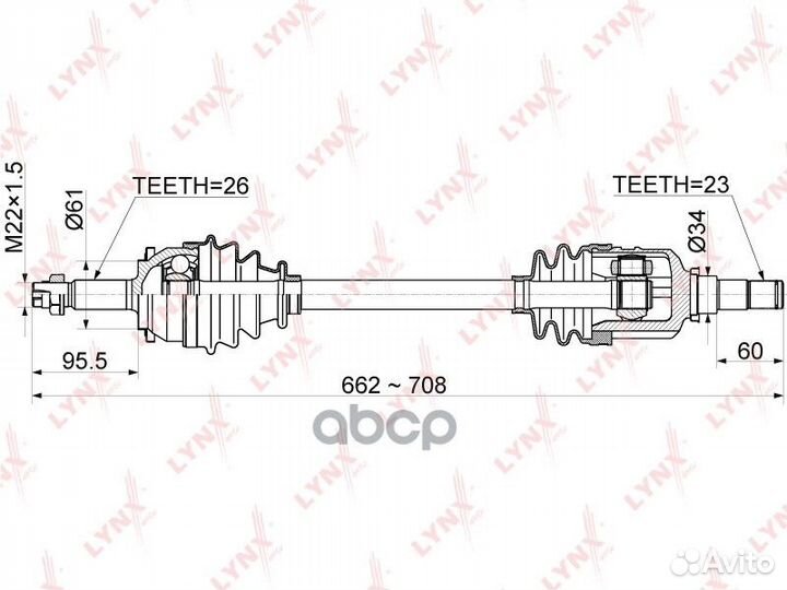 Привод в сборе перед лев CD1152 lynxauto