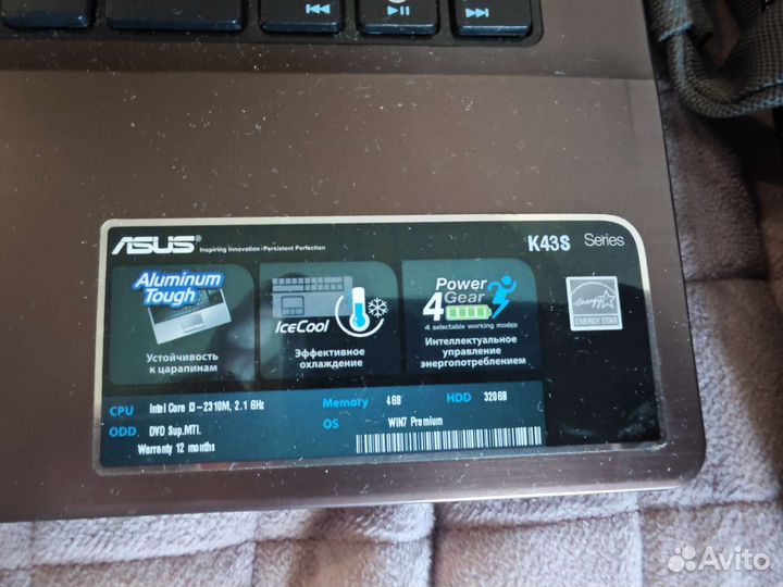Ноутбук asus k43s