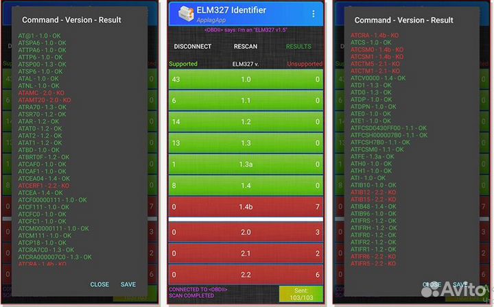 ELM327 v1.5 двухплатный чип pic18f25k80