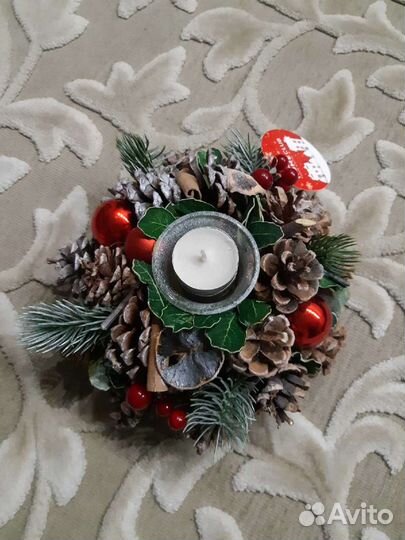 Новогодняя композиция/подсвечник