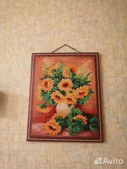Алмазная мозаика готовая Подсолнухи