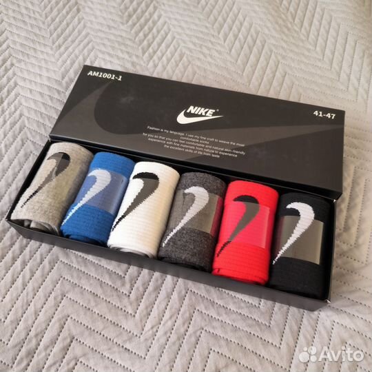 Носки Nike 6 пар, высокие