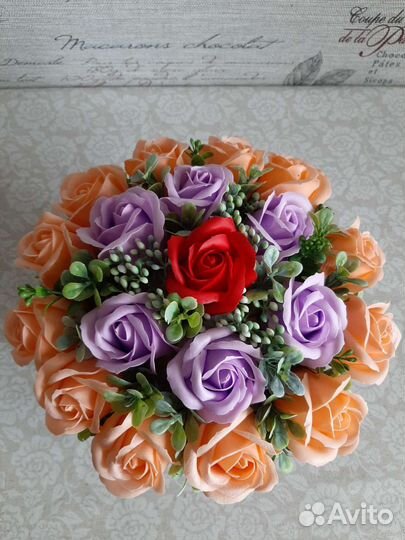Букет из мыльных роз