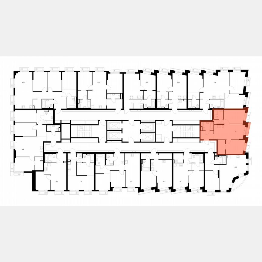 2-к. квартира, 54 м², 12/18 эт.