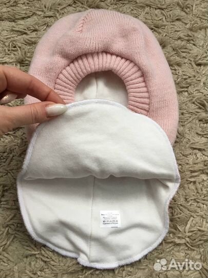 Новая теплая шапка-шлем на девочку Polyarik
